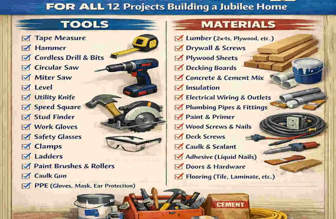 what diy projects aee left for the custmer building a jubalee home