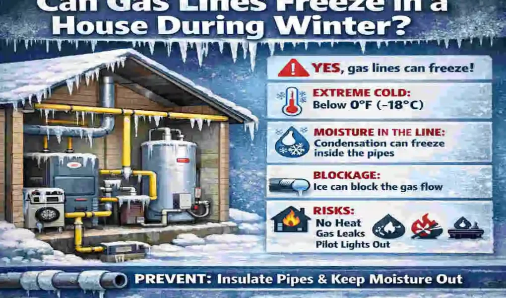 can gas lines freeze in a house
