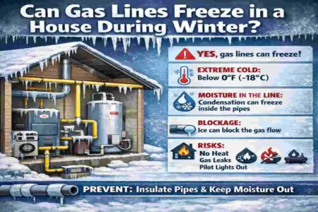 can gas lines freeze in a house