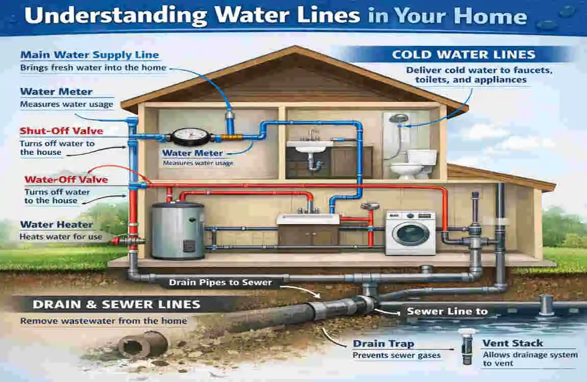 how to unclog water lines in house