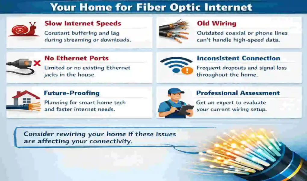 do i need to rewire my house for fiber optic?