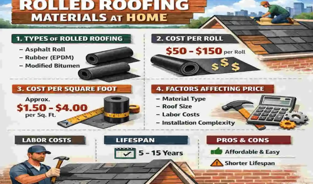 how much does a roll of rolled roofing cost