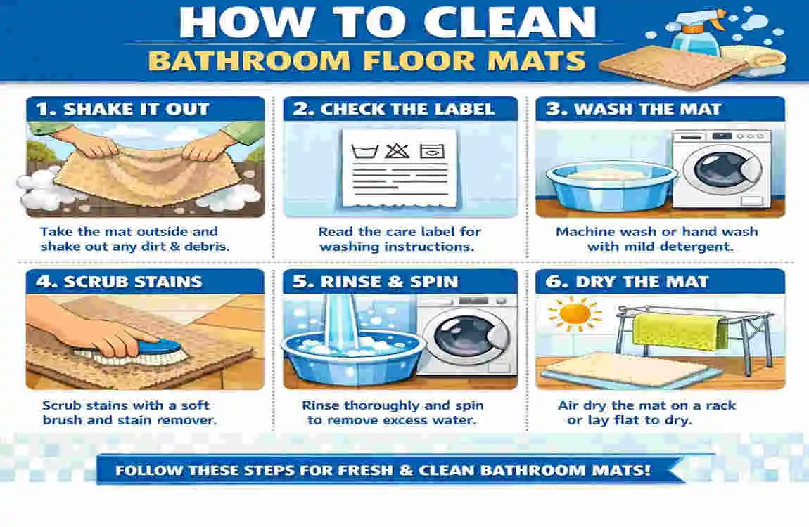 how to clean bathroom floor mats