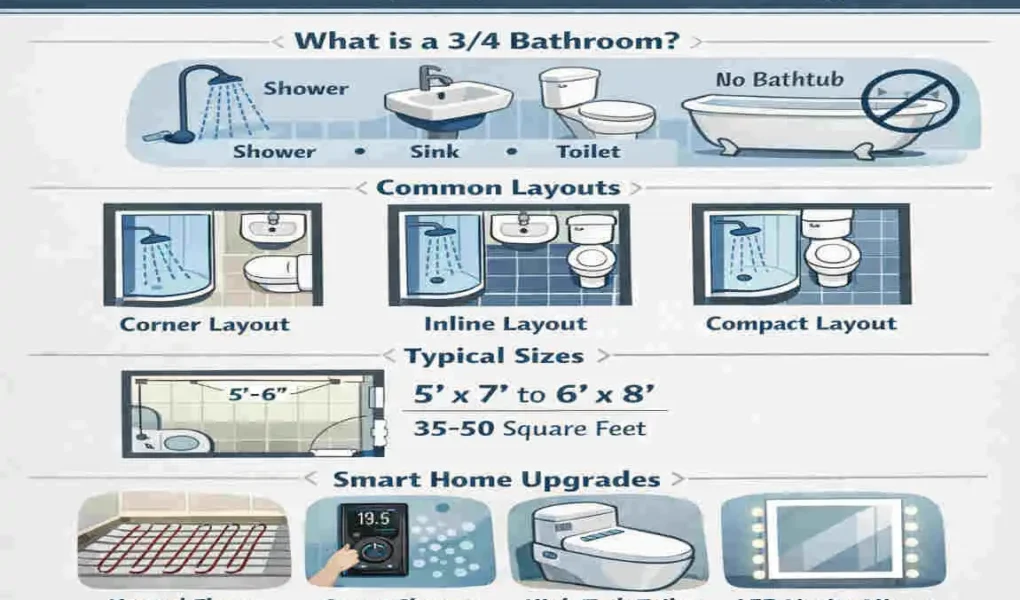 What Is a 3/4 Bathroom?