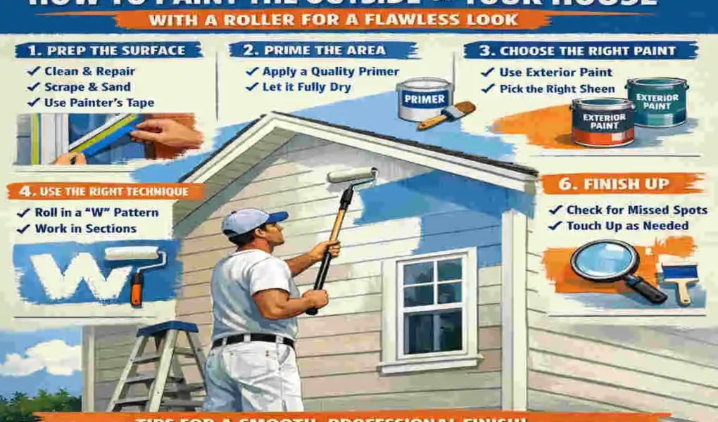 how to paint exterior house with roller