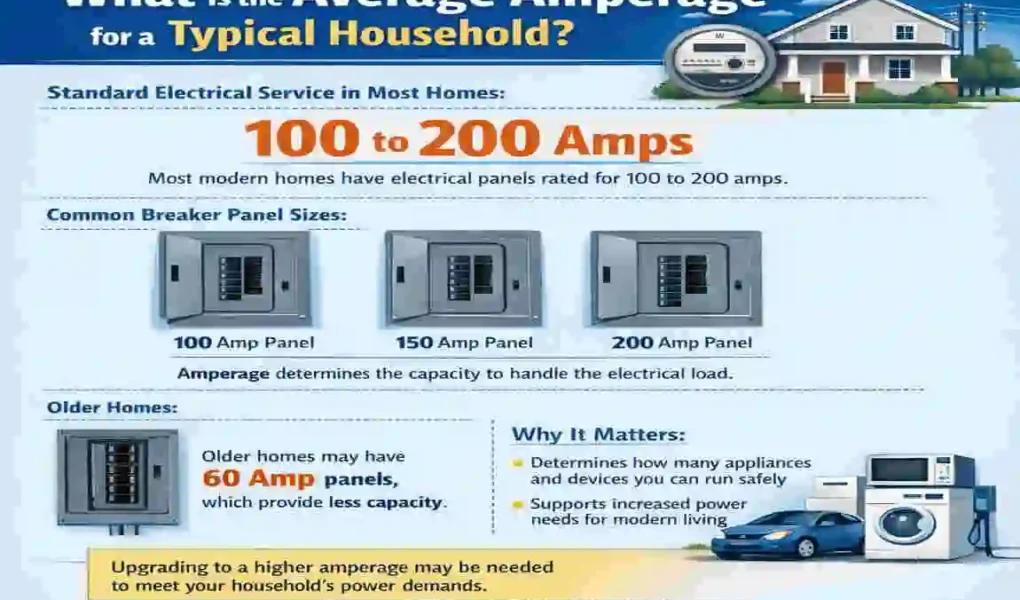 what is the average amperage of a house