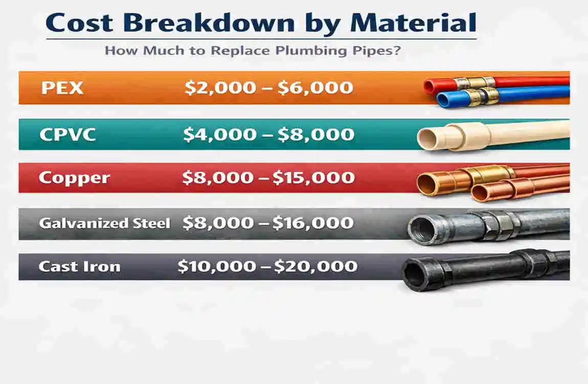 how much to replace plumbing pipes