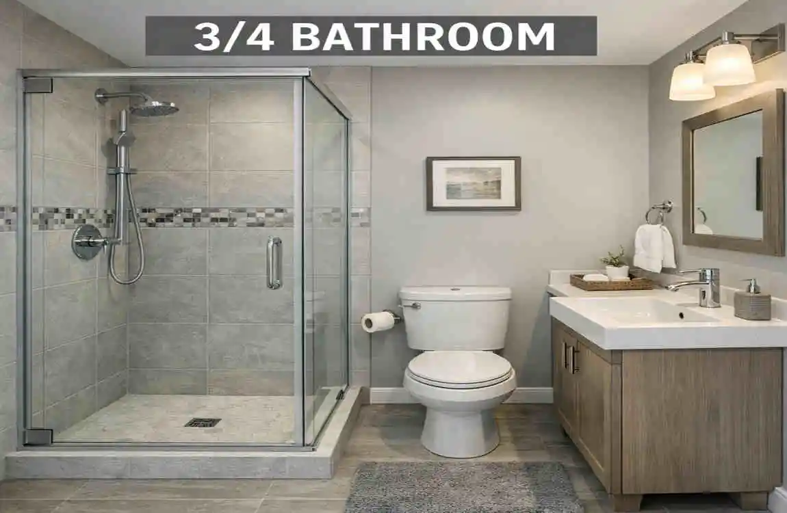 What Is a 3/4 Bathroom? Complete Guide to Fixtures, Layouts & Home Value Boost