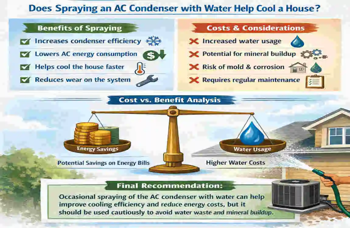 does spraying ac condenser with water help cool house