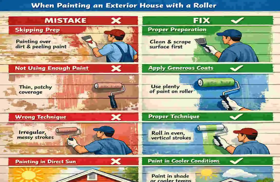 how to paint exterior house with roller