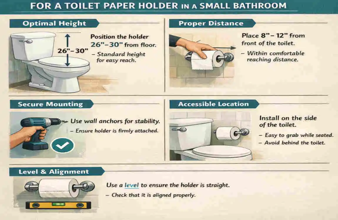 where to put toilet paper holder in small bathroom