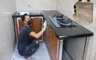 how to build kitchen counter frame