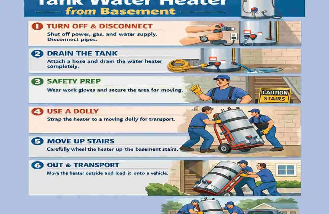 how to move a tank water heater from basement