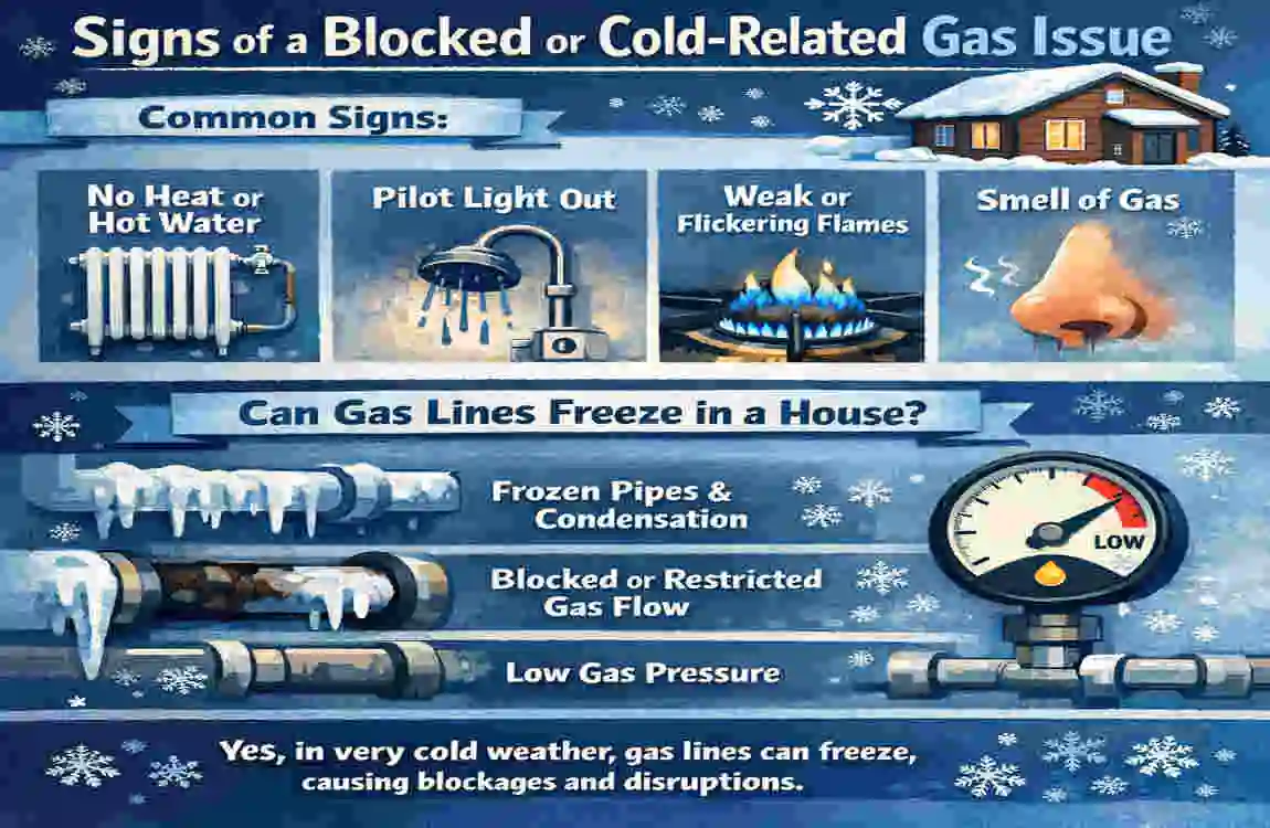 can gas lines freeze in a house