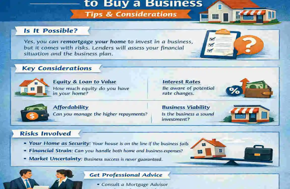can i remortgage my house to buy a business