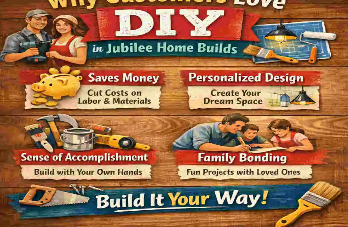 what diy projects aee left for the custmer building a jubalee home