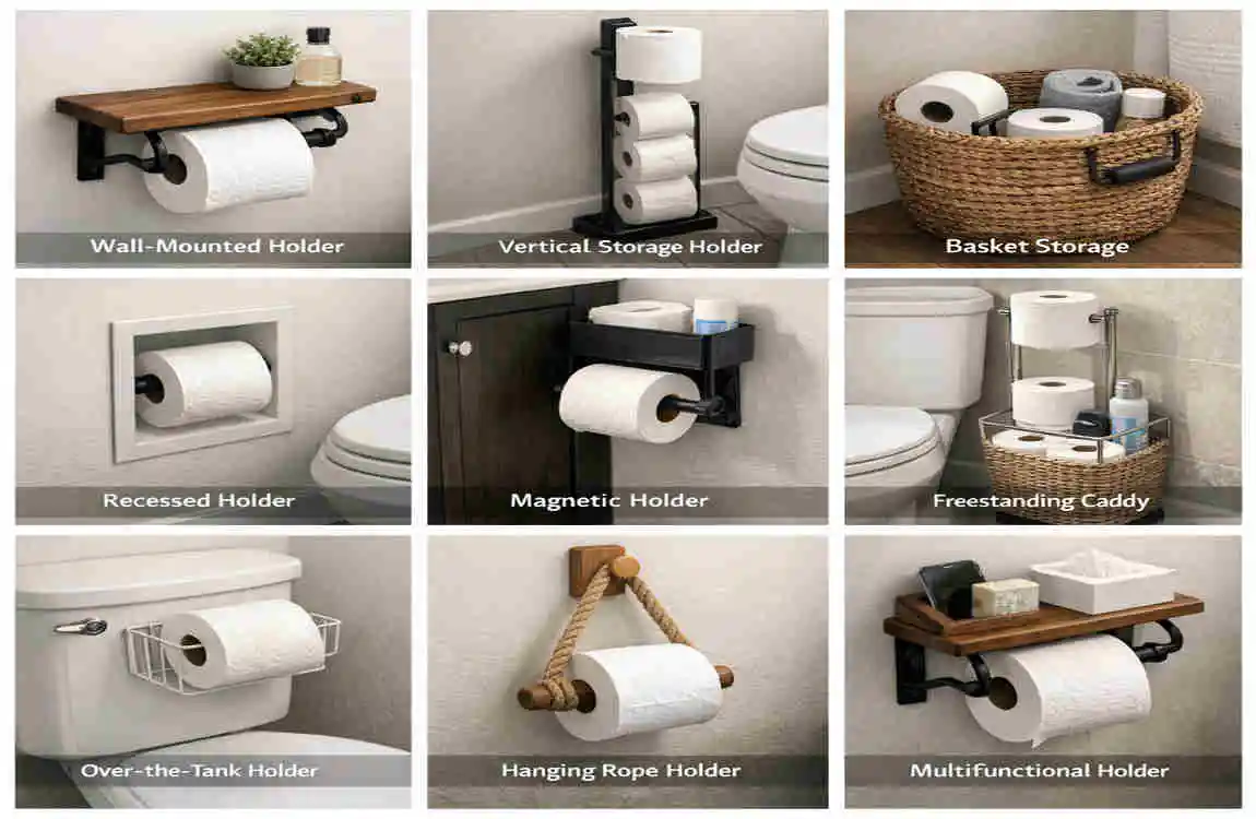 where to put toilet paper holder in small bathroom