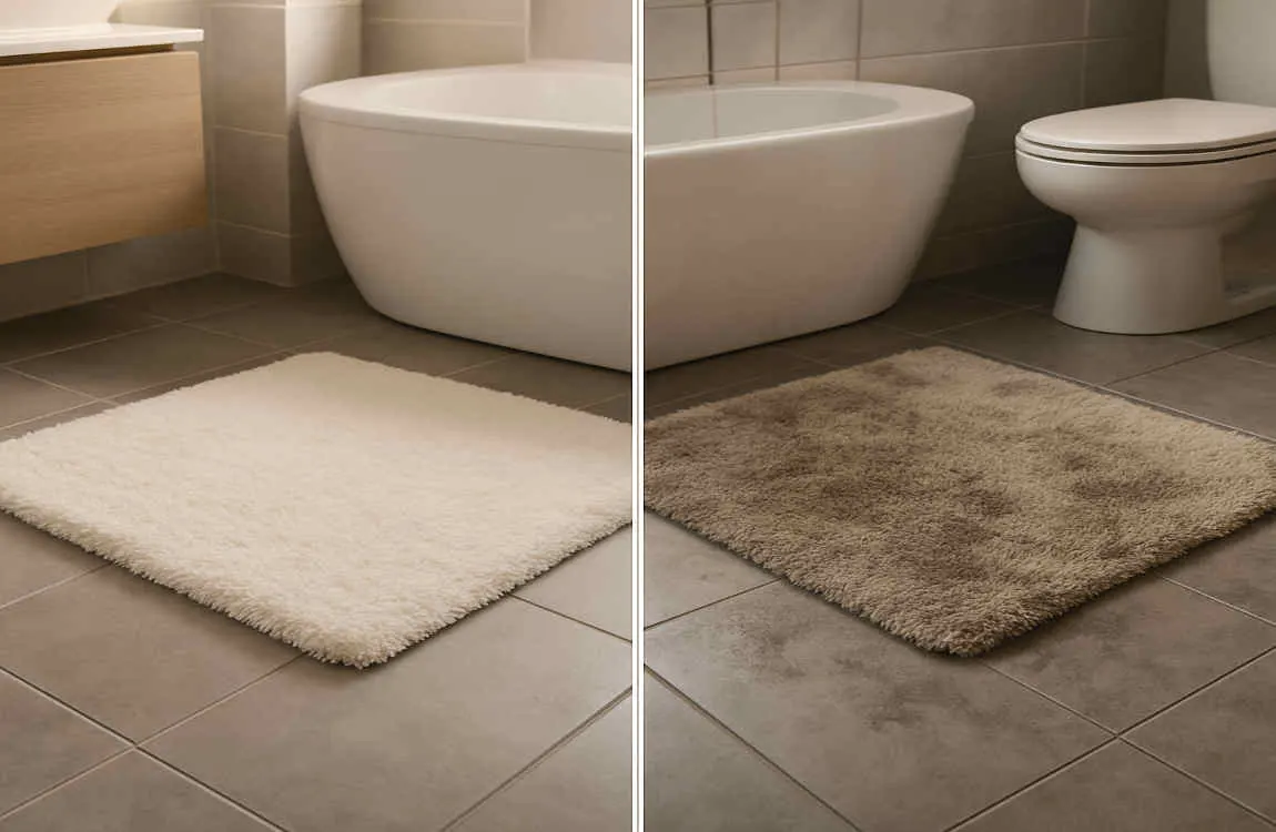 how to clean bathroom floor mats