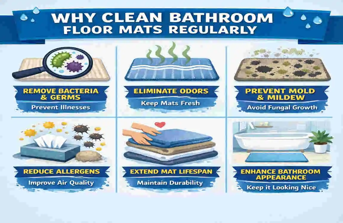 how to clean bathroom floor mats
