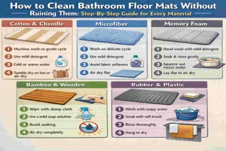 how to clean bathroom floor mats