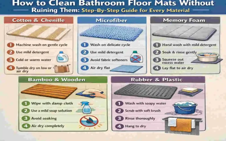 how to clean bathroom floor mats
