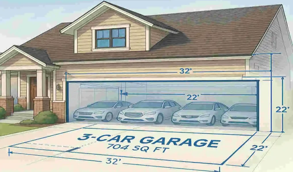 How Many Square Feet Does a 3-Car Garage Add to Your House?