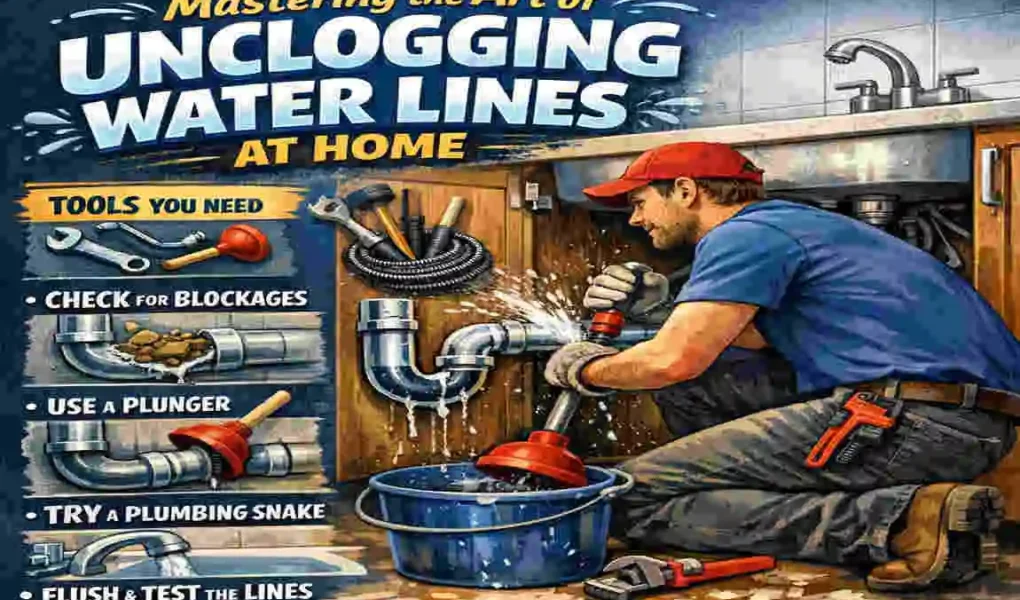 how to unclog water lines in house