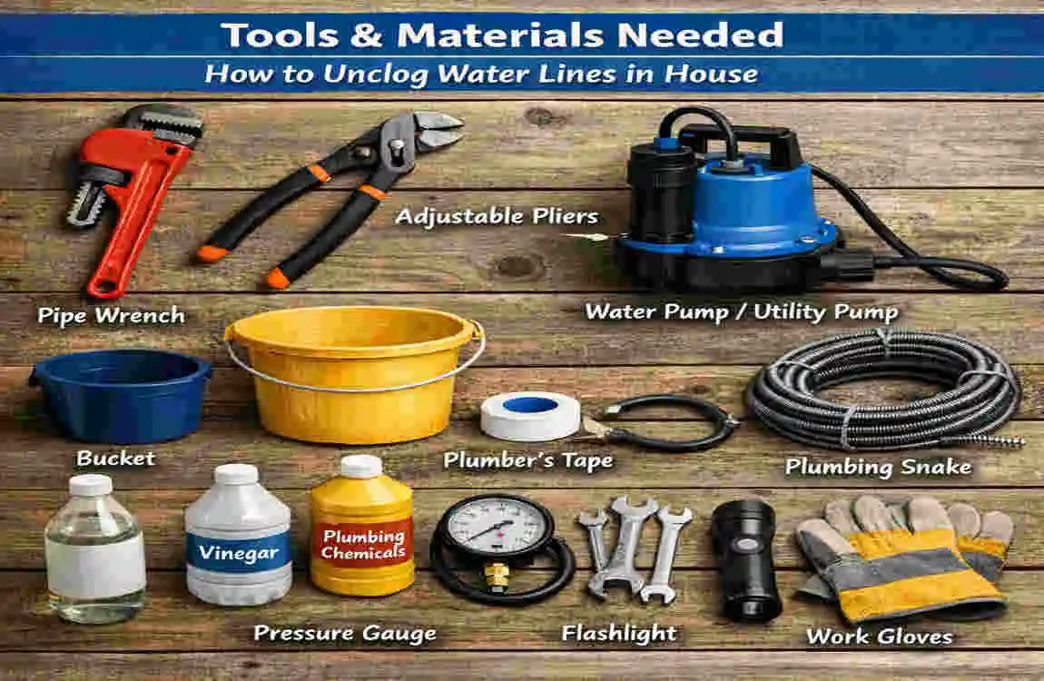 how to unclog water lines in house