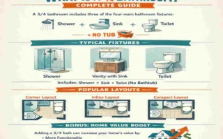What Is a 3/4 Bathroom? Complete Guide to Fixtures, Layouts & Home Value Boost