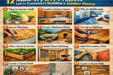 what diy projects aee left for the custmer building a jubalee home