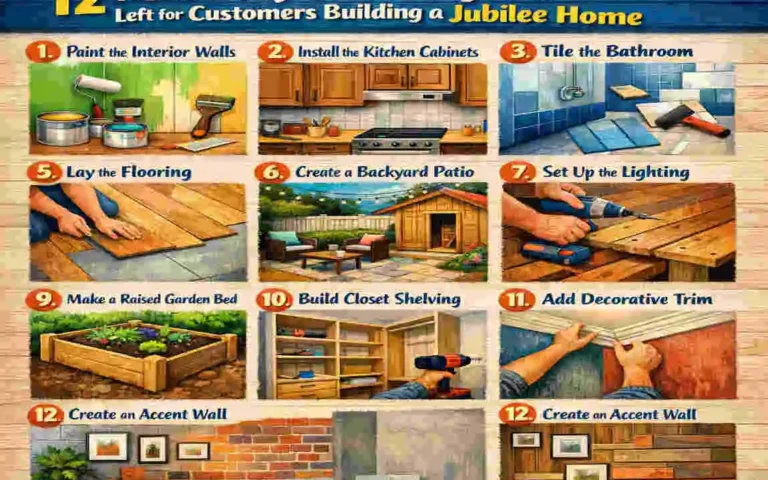 what diy projects aee left for the custmer building a jubalee home
