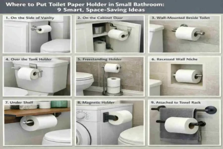 where to put toilet paper holder in small bathroom