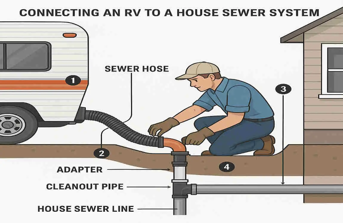 how to connect rv to house sewer