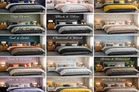 what colours go with grey carpet in bedroom