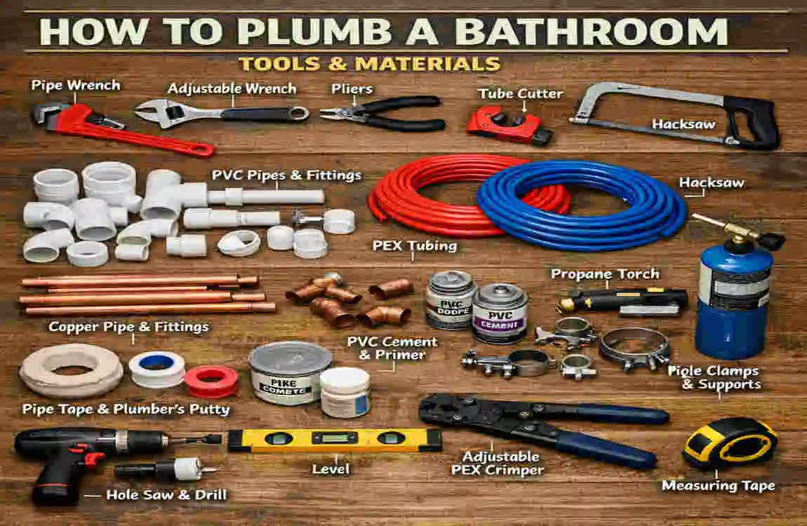 How to House Plumbing a Bathroom
