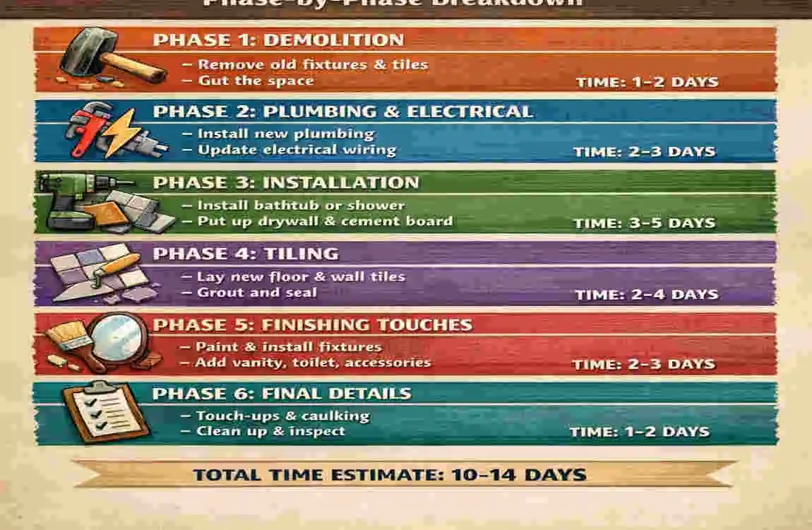 How Long for a 5x8 Bathroom Remodel in Your House?