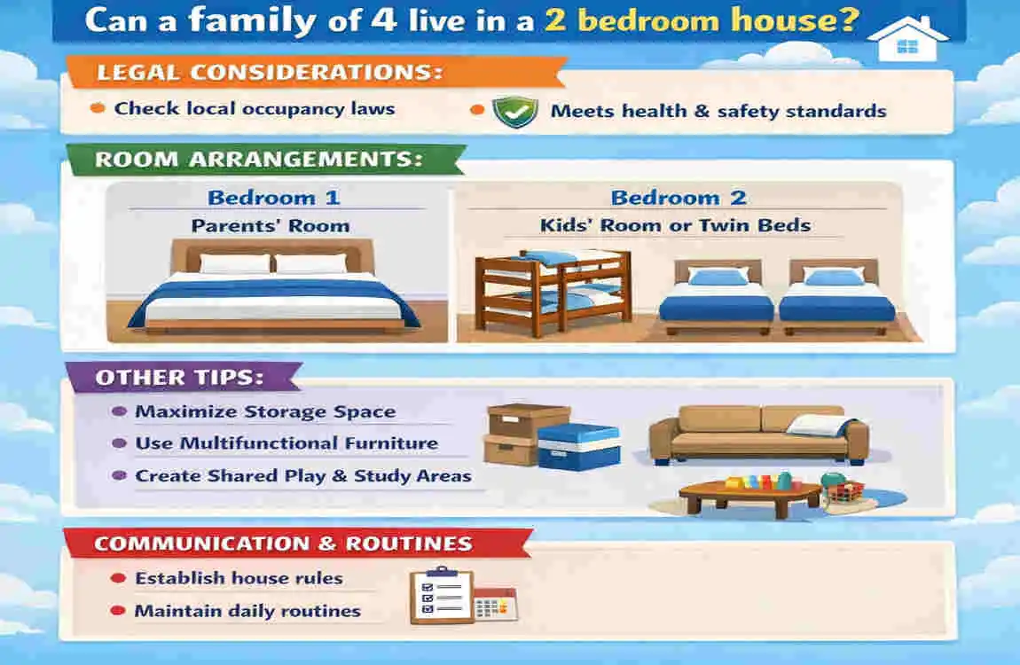 can a family of 4 live in a 2 bedroom house