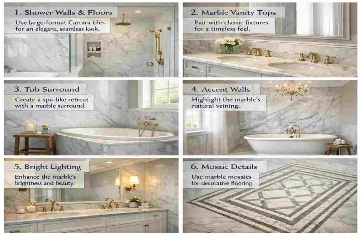 What Color to Paint Carrara Marble Bathroom
