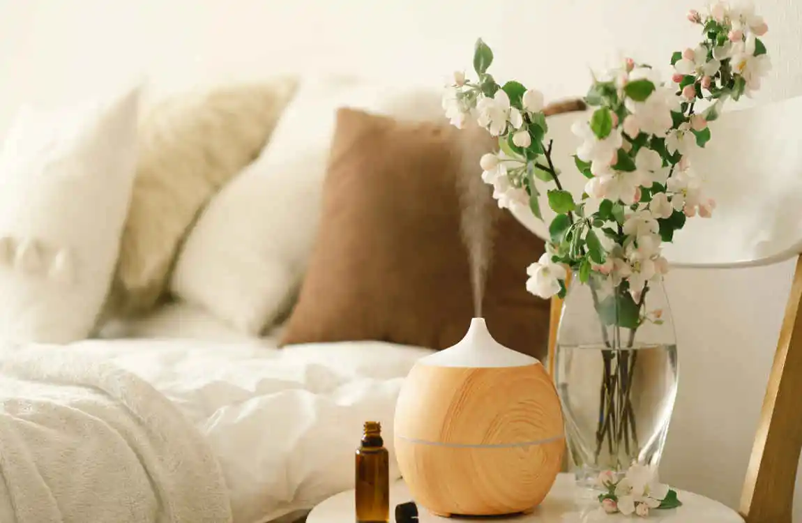 where to place essential oil diffuser in bedroom