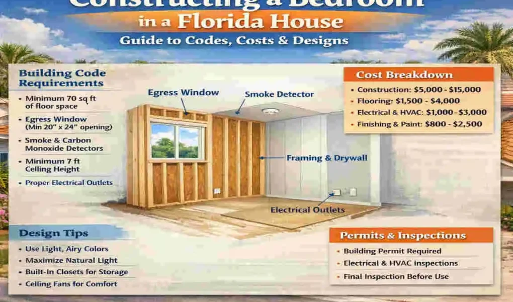 what is construction a bedroom in florida