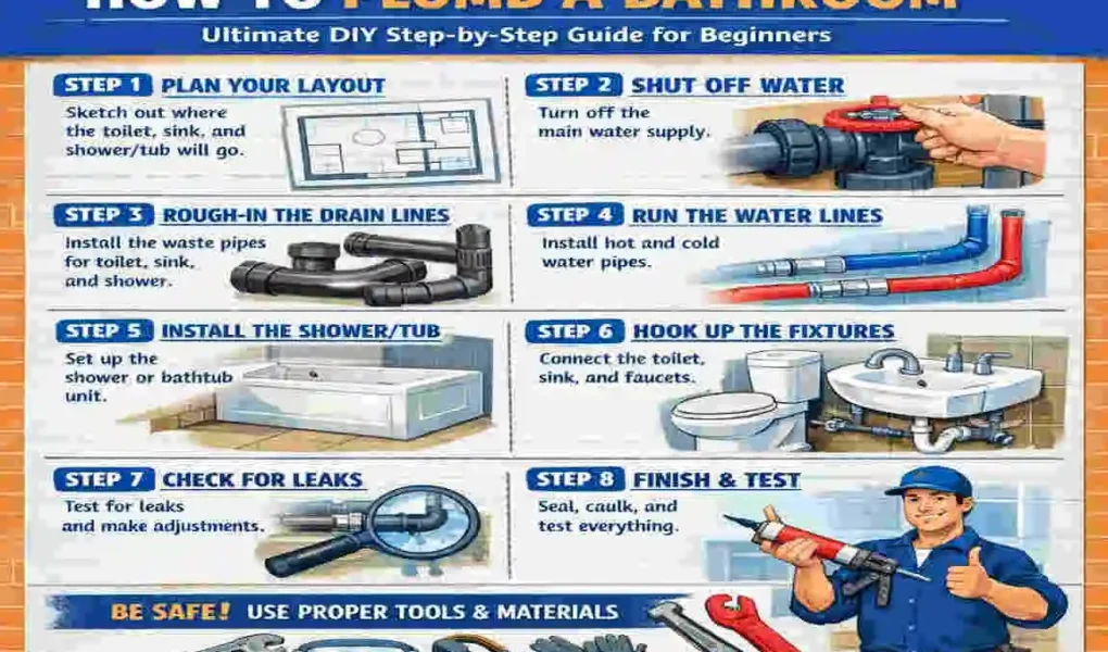 How to House Plumbing a Bathroom