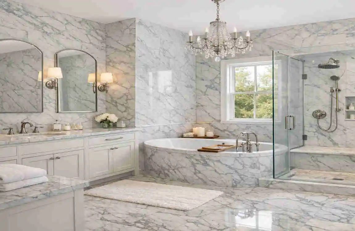 What Color to Paint Carrara Marble Bathroom