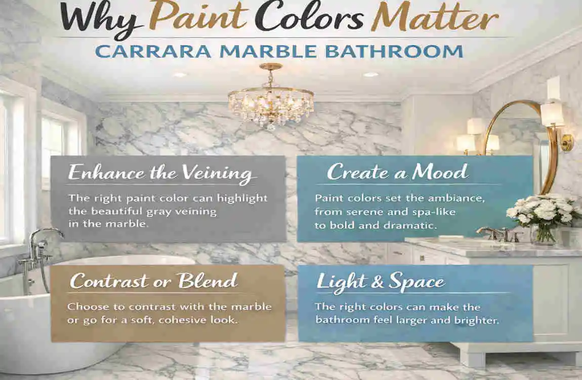 What Color to Paint Carrara Marble Bathroom
