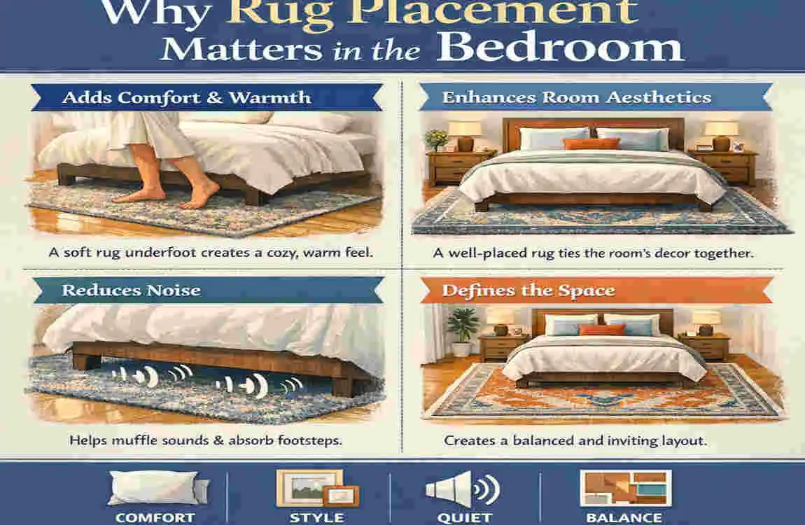 how to place rugs in bedroom