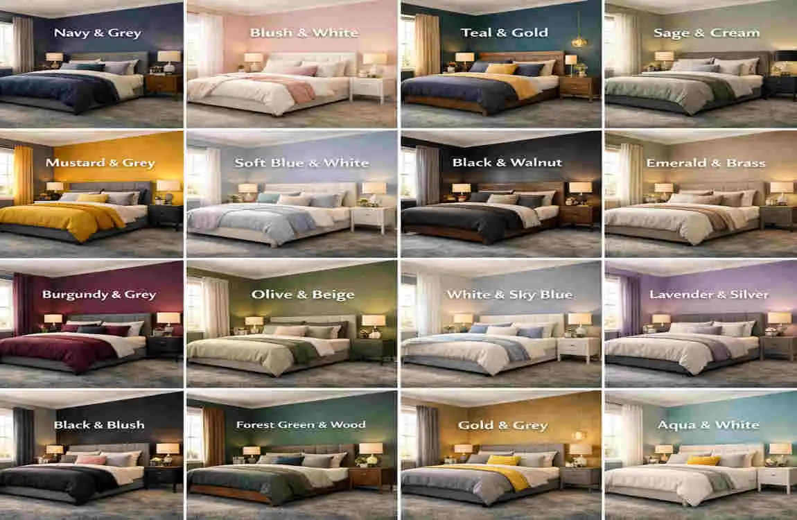 what colours go with grey carpet in bedroom