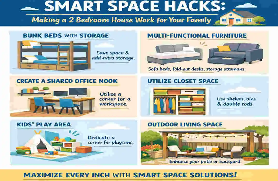 can a family of 4 live in a 2 bedroom house