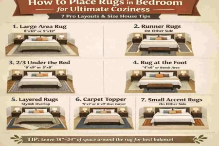 how to place rugs in bedroom