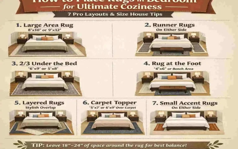 how to place rugs in bedroom