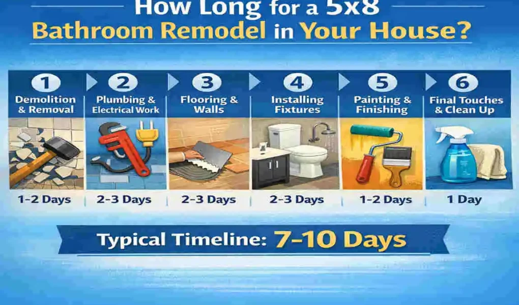 How Long for a 5x8 Bathroom Remodel in Your House?