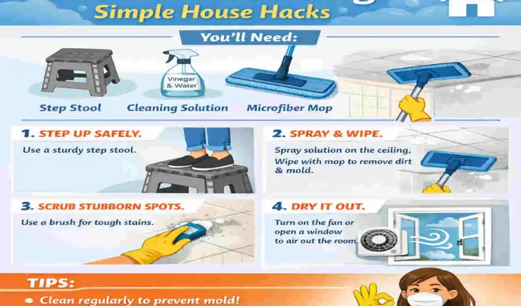 How to Clean Bathroom Ceiling: Simple House Hacks